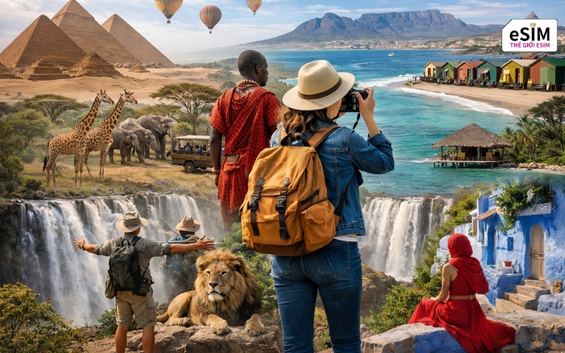 eSIM Châu Phi là chìa khóa kết nối mượt mà cho hành trình khám phá 22 quốc gia.